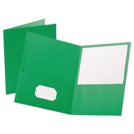 Oxford Leatherette Two Pocket Portfolio, 8 1/2" x 11", Green, PK10 57573